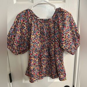 Old Navy Baby Doll Top size small  Puff Sleeve Floral Cottage Core  Peasant
